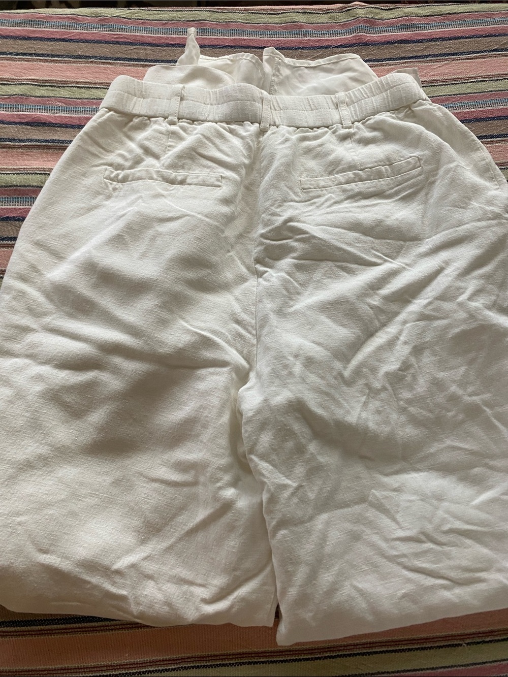 Aqua White Lightweight Linen-Blend Trousers - Picture 7 of 9